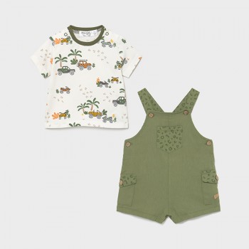 Ensemble salopette tee shirt safari bébé garçon