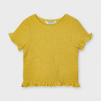 Tee Shirt smocké jaune