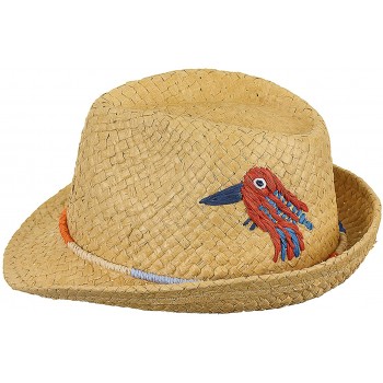 Chapeau De Paille Brodé Oiseau