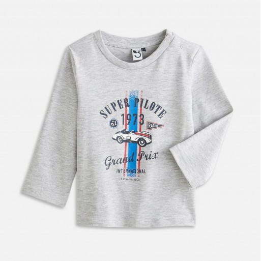 Tee shirt gris bébé garçon| Jojo&Co : Vêtements enfants - Antibes