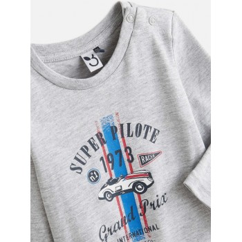 Tee shirt gris bébé garçon| Jojo&Co : Vêtements enfants - Antibes