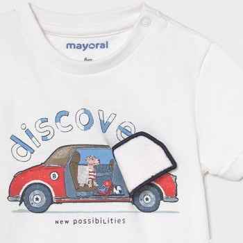 tee shirt motif interactif voiture bébé garçon  - MAYORAL | Boutique Jojo&Co