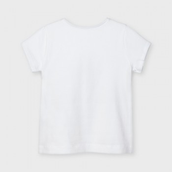 Tee Shirt blanc fleur en Strass - MAYORAL | Boutique Jojo&Co