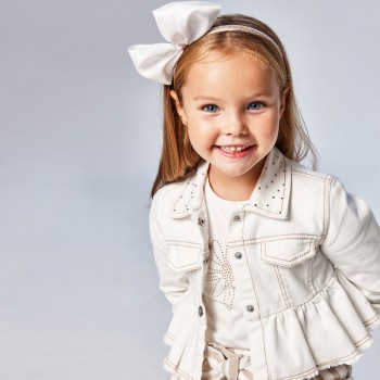 Tee Shirt blanc fleur en Strass - MAYORAL | Boutique Jojo&Co