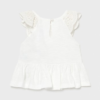 Top blanc dentelle bébé fille - MAYORAL | Jojo&Co : Vêtements enfants - Antibes