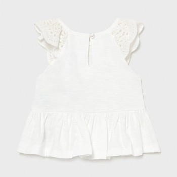 Top blanc dentelle bébé fille - MAYORAL | Jojo&Co : Vêtements enfants - Antibes