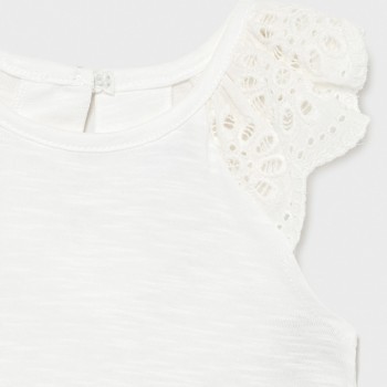 Top blanc dentelle bébé fille - MAYORAL | Jojo&Co : Vêtements enfants - Antibes