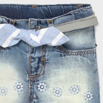 Short en jean et ceinture bébé fille - MAYORAL | Jojo&Co : Vêtements enfants - Antibes