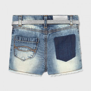 Short en jean et ceinture bébé fille - MAYORAL | Jojo&Co : Vêtements enfants - Antibes