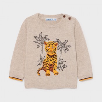 Pull beige tigre bébé garçon - MAYORAL | Boutique Jojo&Co