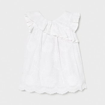 Robe brodée blanche BB fille