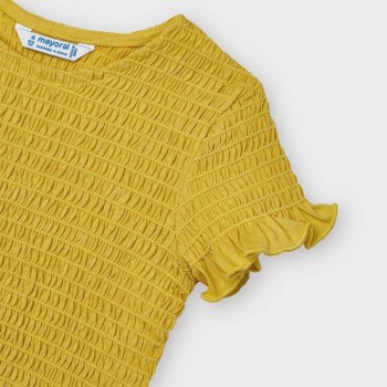 Tee Shirt smocké jaune fillettes - MAYORAL | Boutique Jojo&Co