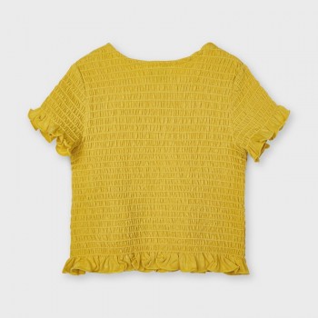 Tee Shirt smocké jaune fillettes - MAYORAL | Boutique Jojo&Co