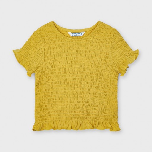 Tee Shirt smocké jaune fillettes - MAYORAL | Boutique Jojo&Co