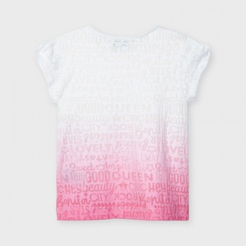 Tee Shirt en dévoré camélia fillette - MAYORAL | Boutique Jojo&Co