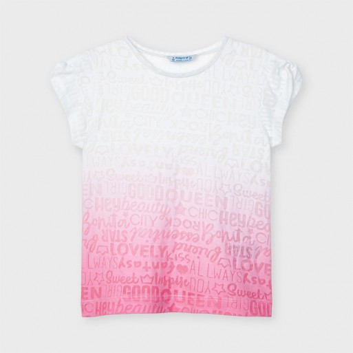 Tee Shirt en dévoré camélia fillette - MAYORAL | Boutique Jojo&Co