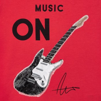 Tee shirt rouge guitare garçon - MAYORAL | Boutique Jojo&Co