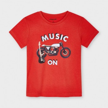 Tee shirt rouge moto garçon