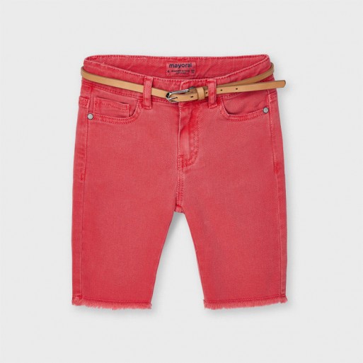 Bermuda sergé rouge corail fillette - MAYORAL | Boutique Jojo&Co Bermuda sergé rouge corail fillette - MAYORAL | Boutique Jojo&Co
