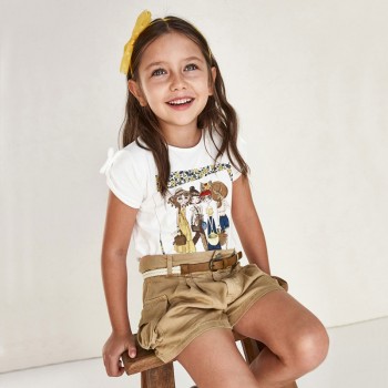Short Ecofriends caramel fluide fillette - MAYORAL | Boutique Jojo&Co