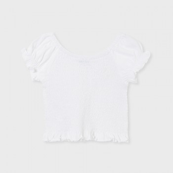 T-shirt blanc fille - MAYORAL | Jojo&Co : Vêtements enfants - Antibes