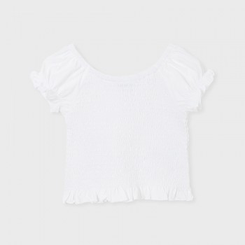 T-shirt blanc fille - MAYORAL | Jojo&Co : Vêtements enfants - Antibes