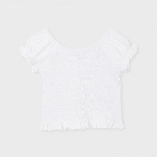 T-shirt blanc fille - MAYORAL | Jojo&Co : Vêtements enfants - Antibes