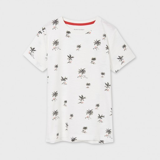 Tee shirt écru palmiers junior - MAYORAL | Boutique Jojo&Co