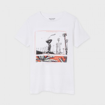 Tee shirt blanc skate junior - MAYORAL | Boutique Jojo&Co