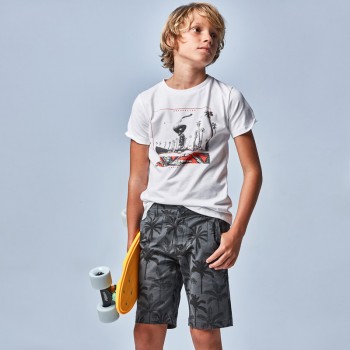 Tee shirt blanc skate junior - MAYORAL | Boutique Jojo&Co
