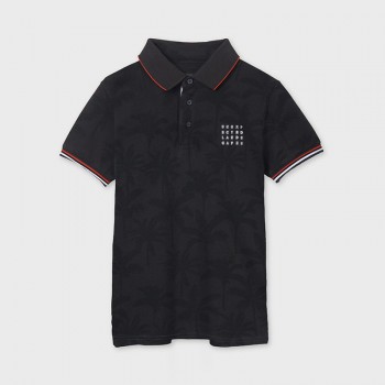 Polo noir palmiers garçon junior - MAYORAL | Boutique Jojo&Co