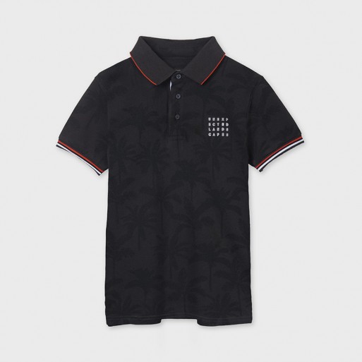 Polo noir palmiers garçon junior - MAYORAL | Boutique Jojo&Co