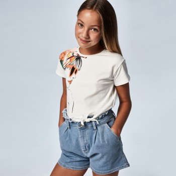 Short jean fille - MAYORAL | Jojo&Co : Vêtements enfants - Antibes