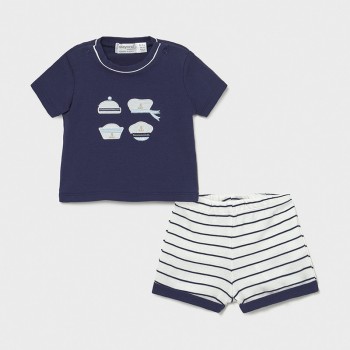 Ensemble marin tee shirt et short BB - MAYORAL | Boutique Jojo&Co
