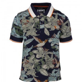 Polo marine fleurs JANDJOY  |  Jojo&Co : Vêtements enfants - Antibes