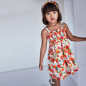 Robe smockée fruits fleurs fillette - MAYORAL | Boutique Jojo&Co