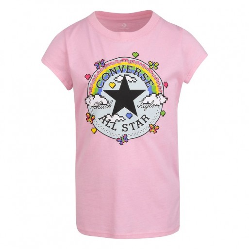 Tee Shirt rose filles CONVERSE|  Jojo&Co : Vêtements enfants - Antibes
