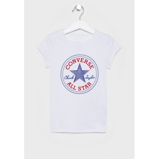 Tee Shirt blanc fille CONVERSE|  Jojo&Co : Vêtements enfants - Antibes