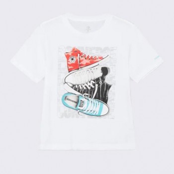 Tee Shirt blanc CONVERSE|  Jojo&Co : Vêtements enfants - Antibes