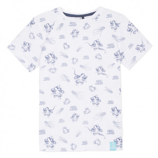 Tee Shirt Blanc Motifs Marins - 3 POMMES | Boutique Jojo&Co
