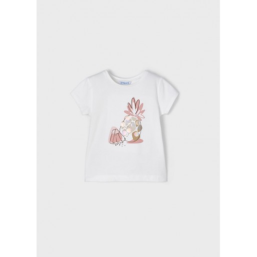 Tee shirt écru fille - MAYORAL | Jojo&Co : Vêtements enfants - Antibes