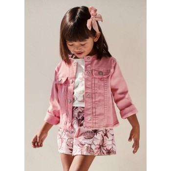 Veste jean rose fille