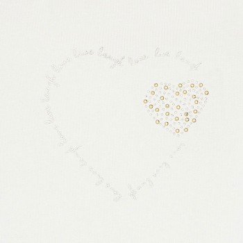 Tee Shirt Ecru Coeur de Strass - MAYORAL | Boutique Jojo&Co