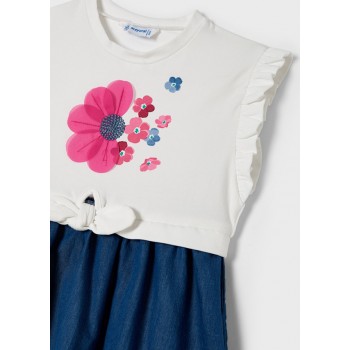 Robe bi-matières fille - MAYORAL | Jojo&Co : Vêtements enfants - Antibes
