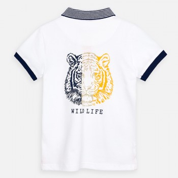 Polo Blanc Print Tigre - MAYORAL | Boutique Jojo&Co