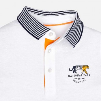 Polo Blanc Print Tigre - MAYORAL | Boutique Jojo&Co
