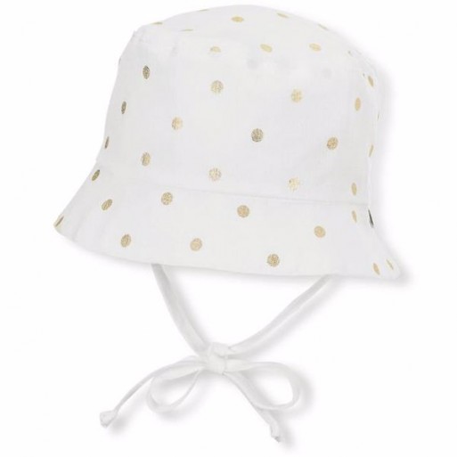 Chapeau Soleil Ecru Pois Dorés - STERNTALER | Boutique Jojo&Co