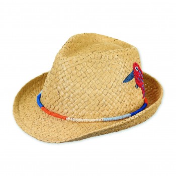 Chapeau Paille Brodé Oiseau - STERNTALER | Boutique Jojo&Co