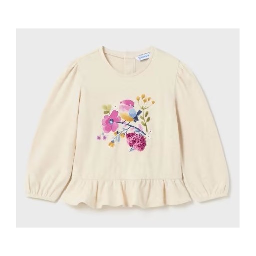 Tee shirt fleurs et oiseau bébé fille - MAYORAL | Boutique Jojo&Co