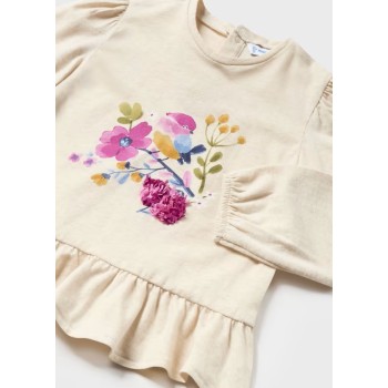 Tee shirt fleurs et oiseau bébé fille - MAYORAL | Boutique Jojo&Co